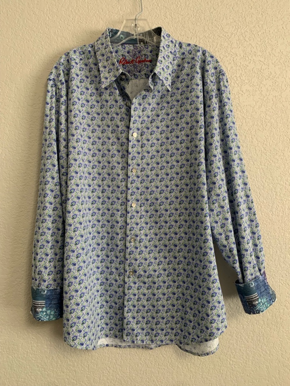 Robert Graham Shirt Mens XL Flip Cuff Classic Fit Paisley Print Colorful Preppy